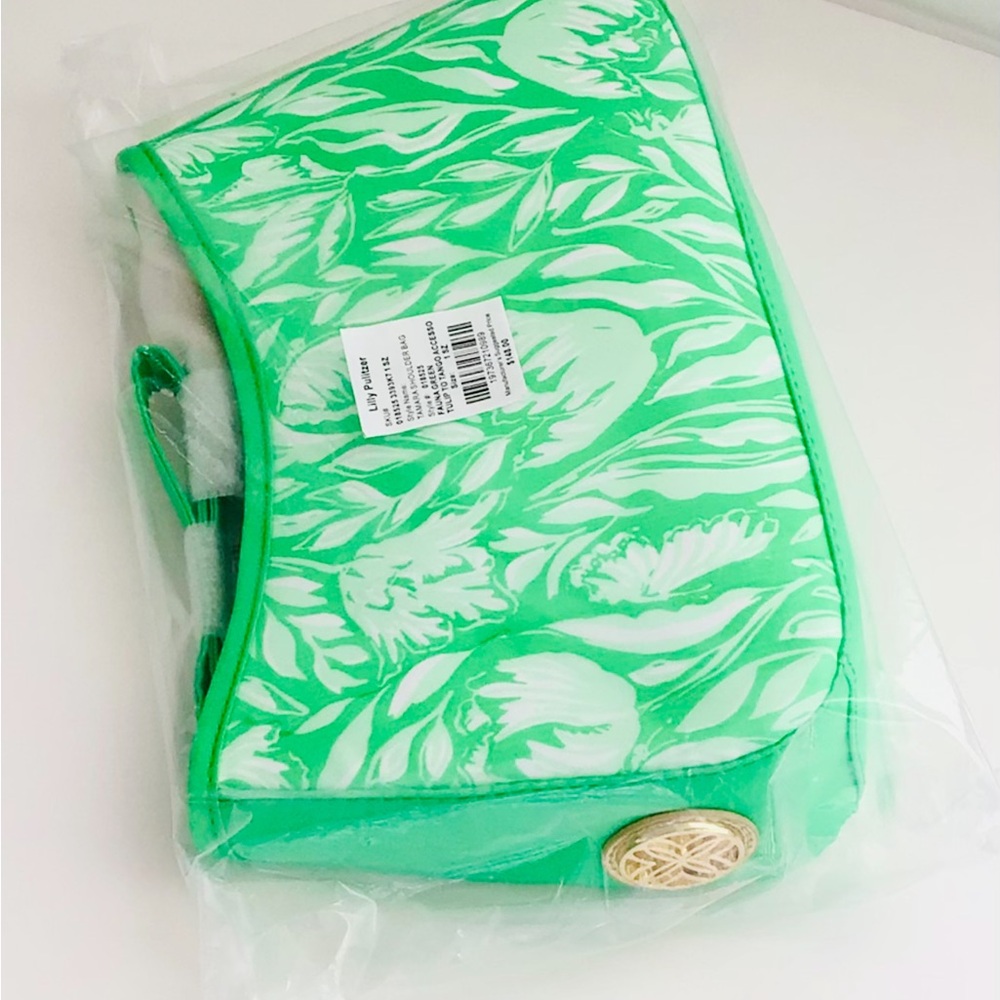 Lilly Pulitzer Lidiya Dress And Tamara Shoulder Bag-Green White Tulips NWT Inpac - Picture 7 of 13